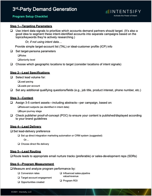 3rd-Party Demand Gen Programs Setup Checklist Cover